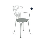 2 fauteuils bridge de jardin en métal opera + gris lapilli - fermob 2 fauteuils bridge de jardin en métal opera + gris lapilli - fermob