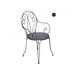 2 fauteuils de jardin en métal montmartre carbone - fermob 2 fauteuils de jardin en métal montmartre carbone - fermob