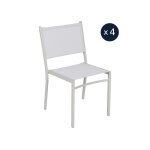 4 chaises de jardin structure aluminium costa gris argile - fermob