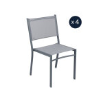 4 chaises de jardin structure aluminium costa gris orage - fermob