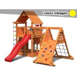 Aire de jeux big leader spider + bac  sable + corde + toboggan jaune - fungoo