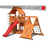 Aire de jeux big leader spider + bac  sable + corde + toboggan rouge - fungoo
