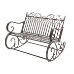 Banc  bascule en mtal bordeaux