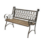 Banc de jardin en bois et mtal bordeaux - jardideco