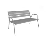 Banquette lounge en mtal monceau gris lapilli - fermob
