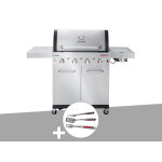 Barbecue  gaz professional pro s 4 + kit 3 ustensiles - char - broil