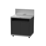 Desserte cuisine duo inox et acier noir - le marquier
