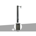 Douche solaire 25 l solaris luxe + plancher solaire anthracite - ubbink