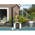 Douche solaire 35 l solaris premium led + plancher solaire anthracite - ubbink