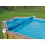Enrouleur de b�che amovible pour piscine hors - sol bois