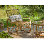 Fauteuil de jardin carr� en rotin tress� - jardiline
