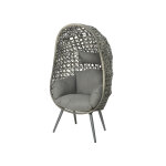 Fauteuil de jardin sur pieds ?uf de jardin en résine tressée gris clair palermo - jardideco Fauteuil de jardin sur pieds ?uf de jardin en résine tressée gris clair palermo - jardideco