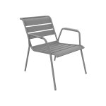 Fauteuil lounge de jardin en mtal monceau gris lapilli - fermob