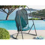 Fauteuil oeuf suspendu en aluminium meraude et graphite pacha - hespride