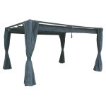 Jeu de 4 rideaux pour tonnelle palmeira 4 x 3 m ardoise - hespride