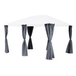 Jeu de 6 rideaux pour la tonnelle santorini 3 x 4 m ardoise - hespride