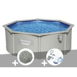 Kit piscine acier ronde bestway hydrium 3, 60 x 1, 20 cm + 10 kg de zolite + kit d'entretien deluxe