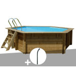 Kit piscine bois gr vanille 2  4, 00 x 1, 19 m + douche