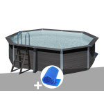 Kit piscine composite gr� avant - garde ovale 5, 24 x 3, 86 x 1, 24 m + b�che � bulles