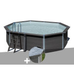 Kit piscine composite gr� avant - garde ovale 5, 24 x 3, 86 x 1, 24 m + b�che hiver