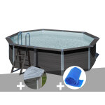 Kit piscine composite gr� avant - garde ovale 5, 24 x 3, 86 x 1, 24 m + b�che hiver + b�che � bulles