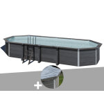Kit piscine composite gr� avant - garde ovale 8, 04 x 3, 86 x 1, 24 m + b�che hiver