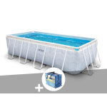 Kit piscine tubulaire intex chevron rectangulaire 4, 00 x 2, 00 x 1, 00 m + bche  bulles