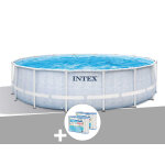 Kit piscine tubulaire intex chevron ronde 4, 88 x 1, 22 m + 6 cartouches de filtration