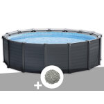 Kit piscine tubulaire intex graphite ronde 4, 78 x 1, 24 m + 10 kg de zéolite Kit piscine tubulaire intex graphite ronde 4, 78 x 1, 24 m + 10 kg de zéolite