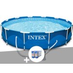 Kit piscine tubulaire intex metal frame ronde 3, 66 x 0, 76 m + 6 cartouches de filtration