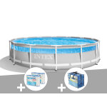 Kit piscine tubulaire intex prism frame clearview ronde 4, 27 x 1, 07 m + 6 cartouches de filtration ...