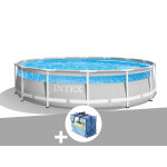 Kit piscine tubulaire intex prism frame clearview ronde 4, 27 x 1, 07 m + b�che � bulles