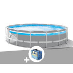 Kit piscine tubulaire intex prism frame clearview ronde 4, 88 x 1, 22 m + b�che � bulles