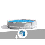 Kit piscine tubulaire intex prism frame ronde 3, 66 x 0, 76 m + b�che � bulles