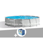 Kit piscine tubulaire intex prism frame ronde 4, 57 x 1, 07 m + b�che � bulles