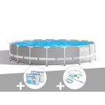 Kit piscine tubulaire intex prism frame ronde 5, 49 x 1, 22 m + 6 cartouches de filtration + kit d'entretien ...