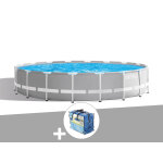 Kit piscine tubulaire intex prism frame ronde 5, 49 x 1, 22 m + bche  bulles