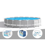 Kit piscine tubulaire intex prism frame ronde 5, 49 x 1, 22 m + bche  bulles + 6 cartouches de filtration ...