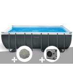 Kit piscine tubulaire intex ultra xtr frame rectangulaire 5, 49 x 2, 74 x 1, 32 m + 10 kg de z�olite ...