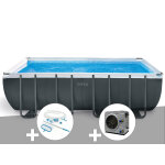 Kit piscine tubulaire intex ultra xtr frame rectangulaire 5, 49 x 2, 74 x 1, 32 m + kit d'entretien + ...