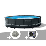 Kit piscine tubulaire intex ultra xtr frame ronde 4, 88 x 1, 22 m + 20 kg de z�olite + pompe � chaleur ...