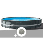 Kit piscine tubulaire intex ultra xtr frame ronde 6, 10 x 1, 22 m + 20 kg de z�olite