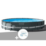 Kit piscine tubulaire intex ultra xtr frame ronde 7, 32 x 1, 32 m + kit d'entretien