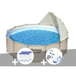 Kit piscine tubulaire ronde bestway power steel 3, 96 x 1, 07 m + 6 cartouches de filtration + kit d'entretien ...
