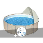 Kit piscine tubulaire ronde bestway power steel 3, 96 x 1, 07 m + kit d'entretien deluxe