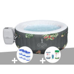 Kit spa gonflable bestway lay - z - spa aruba rond airjet 2 / 3 places + 6 filtres + kit traitement brome ...
