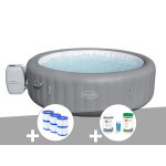 Kit spa gonflable bestway lay - z - spa grenada rond airjet 6 / 8 places + 6 filtres + kit traitement ...