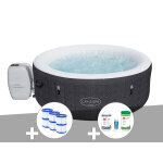 Kit spa gonflable bestway lay - z - spa havana rond airjet 2 / 4 places + 6 filtres + kit traitement ...