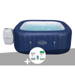 Kit spa gonflable bestway lay - z - spa hawaii carré airjet 4 / 6 places + kit traitement brome Kit spa gonflable bestway lay - z - spa hawaii carré airjet 4 / 6 places + kit traitement brome