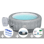 Kit spa gonflable bestway lay - z - spa honolulu rond airjet 4 / 6 places + ensemble mobilier + 6 filtres ...